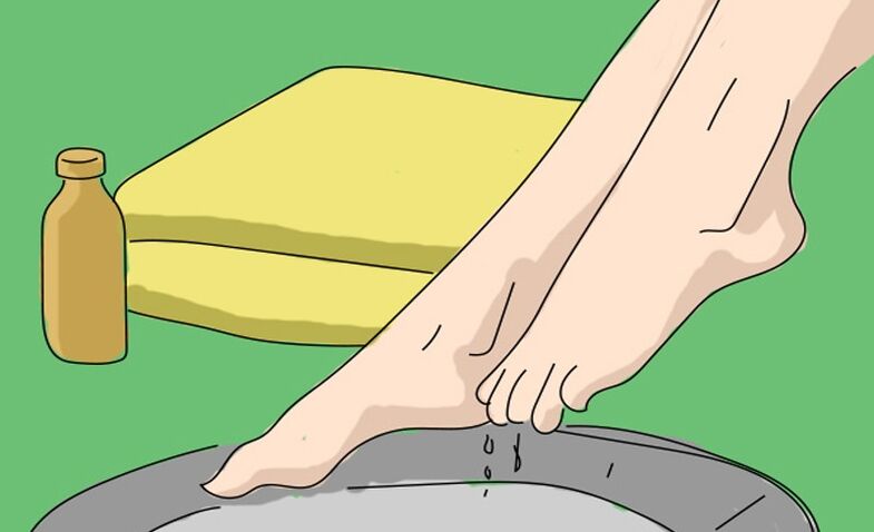 Μπάνιο με μηλόξυδο για το πόδι του αθλητή